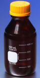 Botella graduada de bajo actinico de color ambar de 250 mL